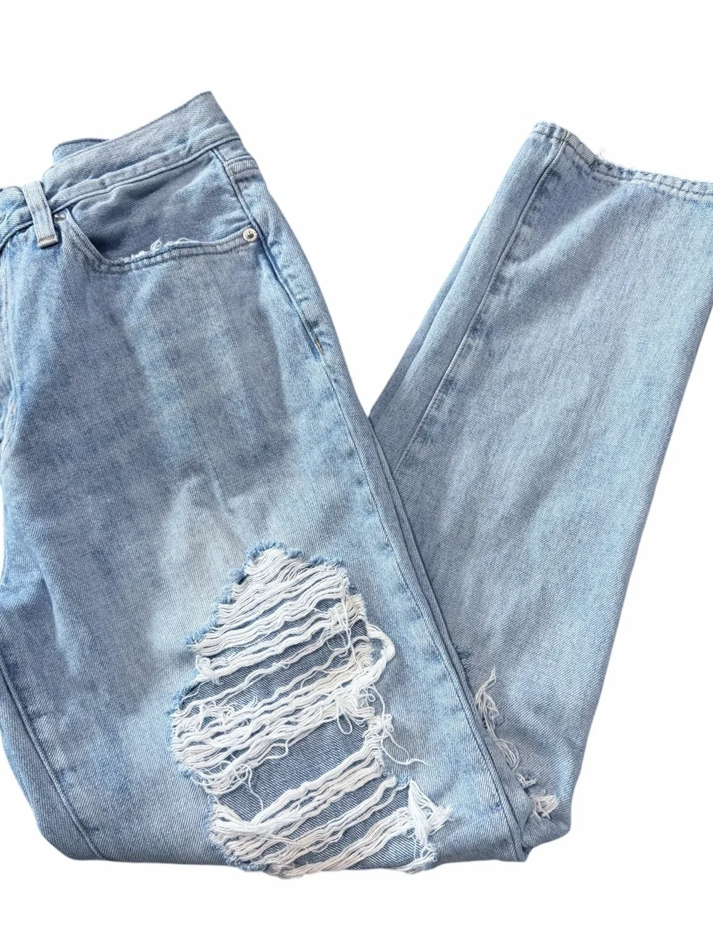 Pistola Distressed Jeans Women’s Size 28 Ripped Light Wash Denim Straight Leg